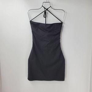 SABO SKIRT NWT women's S black cotton linen blend backless mini dress